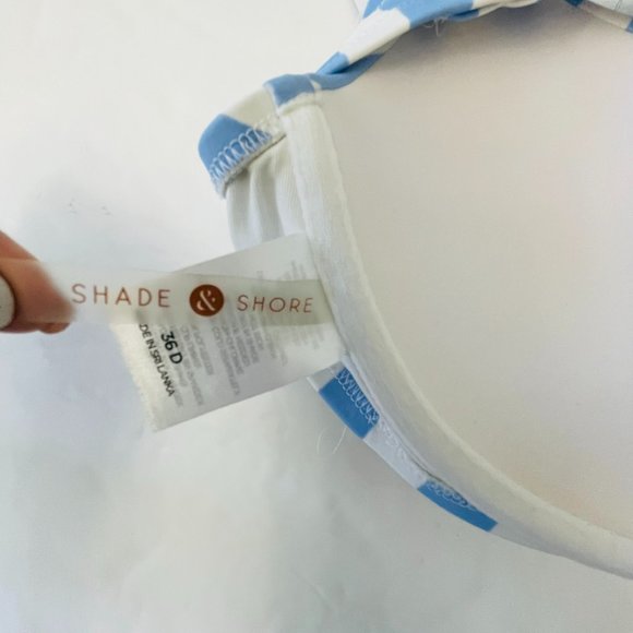 Shade and Shore bikini padded size 36D (Large) blue and white striped - Picture 4 of 5